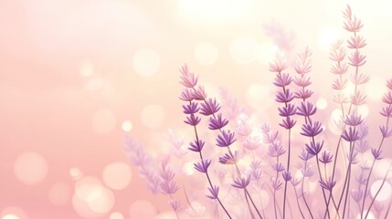 Poster - Soft focus lavender flowers on a bokeh background.