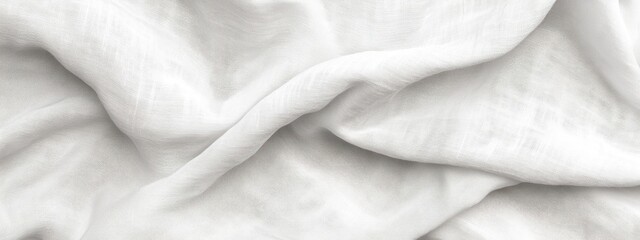 Leinwandbilder - White fabric texture, soft folds and wrinkles, elegant and simple background.