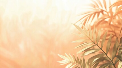 Poster - Golden hour sunlight filtering through tropical foliage, creating a warm, soft, and idyllic scene.