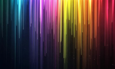 Wall Mural - Vibrant Rainbow Light Streaks Abstract Background