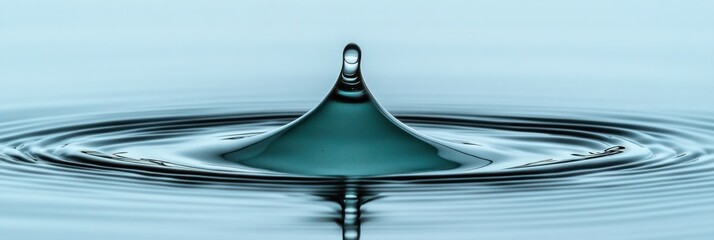Poster - Water droplet impacting surface, creating concentric ripples.