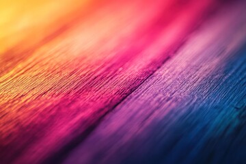 Poster - Vibrant rainbow colors on wood grain texture.
