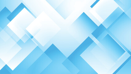 Fototapete - Abstract blue geometric shape with futuristic background. White Blue background geometric with abstract graphic elements for presentation background design