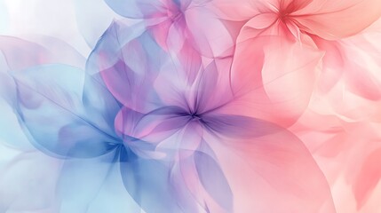 Aufkleber - A modern design showcasing overlapping translucent flower shapes, creating an ethereal and abstract floral background with soft and delicate elements