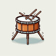 © Andi - Illustration of a drum and drumsticks