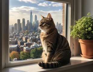 Wall Mural - cat on window