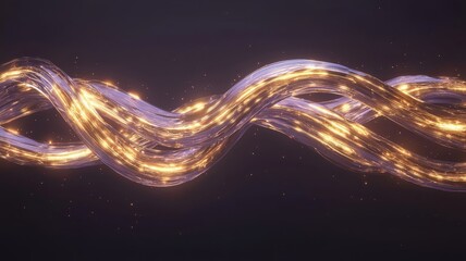 Poster - Dynamic light trails interweaving in abstract space digital art futuristic environment close view motion concept