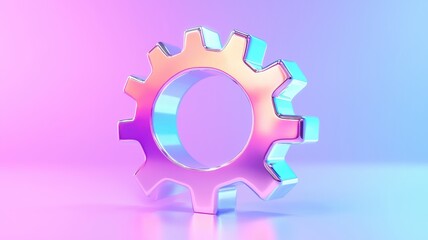 Poster - Dynamic gear mechanism abstract technology 3d render vibrant background futuristic concept