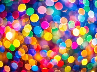 Wall Mural - Abstract Colorful Bokeh Background: Vibrant Blurred Lights Festive Design