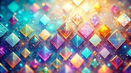 Wall Mural - Abstract Geometric Diamond Background with Bokeh, Sparkling Shimmer, Luxury Texture, Elegant Design