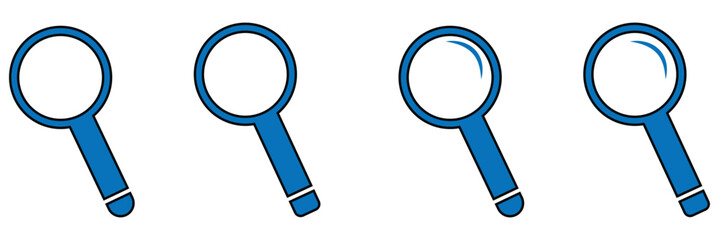 Wall Mural - Magnifying glass icon set, search or loupe sign for web design eps 10.