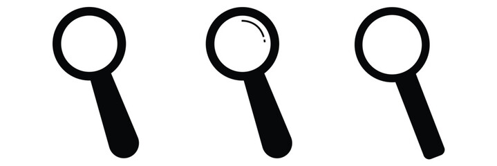 Wall Mural - Magnifying glass icon set, search or loupe sign for web design eps 10.