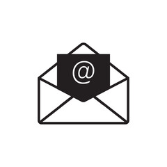Poster - Mail envelope icon vector on isolated background. Symbols of email flat vector illustration.