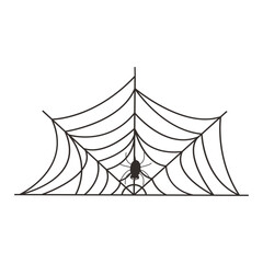 Black Spider Web Illustration. Isolated Vector icon in Simple Decoration.
