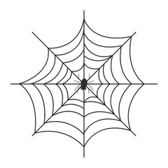Black Spider Web Illustration. Isolated Vector icon in Simple Decoration.