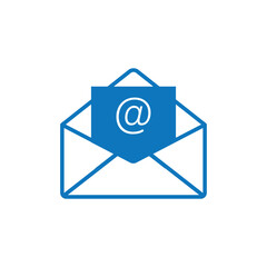 Poster - Mail envelope icon vector on isolated background. Symbols of email flat vector illustration.