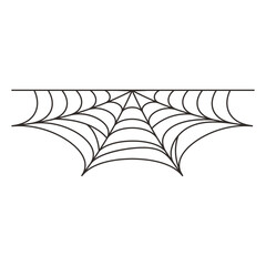 Black Spider Web Illustration. Isolated Vector icon in Simple Decoration.
