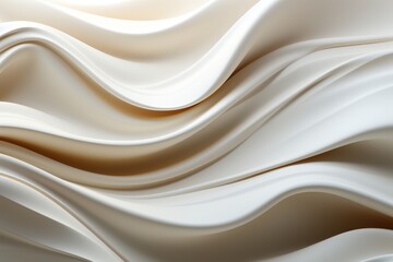 Poster - Elegant Abstract Wavy Lines Creating a Dimensional White Background with a Sense of Chaos and Fluidity for Modern Designs