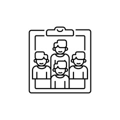 Poster - Client List Line Icon. linear style sign for mobile concept and web design. Outline vector icon.
