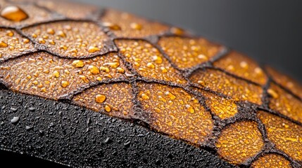 Poster - Close-Up of Textured Surface with Water Droplets and Elegant Patterns for Artistic Use