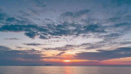 Wall Mural - 4k aerial time lapse of cloud with sunset sky background in thailand,cloudscape time lapse backgroun
