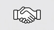 © Hina Yaqoob - Handshake Icon Vector Illustration, Isolated on White, Ideal for Web and App Design