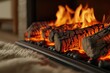 © Thedinindu - Glowing embers and flames in a modern electric fireplace, creating a cozy ambiance.