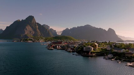 Wall Mural - experience the breathtaking beauty of norways coastline as majestic mountains rise above tranquil wa
