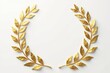 © Kanya - Delicate gold foil laurel wreath with intertwined leaves and branches, greenery, wreath