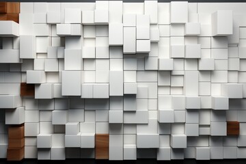 Poster - Neatly Organized 3D Blocks Creating a Modern Wall Art Design in Dynamic Arrangement for Contemporary Interior Spaces