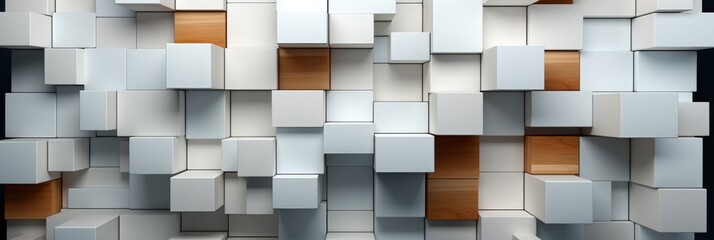 Poster - Various 3D Blocks Neatly Organized to Create a Stunning Wall Design in Modern Interior Spaces