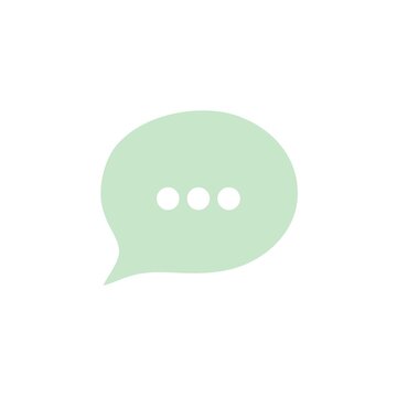 A simple image of a speech bubble with three dots in the middle. The dots could represent a pause or a question mark