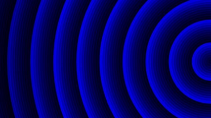 Wall Mural - 3d blue circles line animation pattern background. blue circles round lines tunnel animation pattern