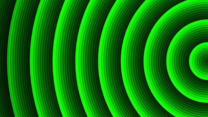 Wall Mural - 3d green circles line animation pattern background. green circles round lines tunnel animation patte