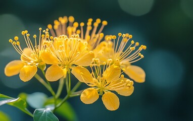 Aufkleber - Yellow flowers bloom with bokeh background.