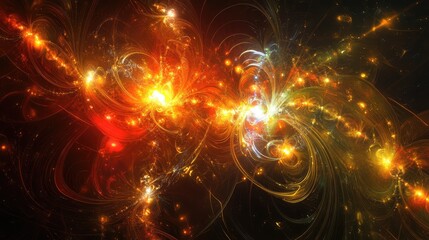 Poster - Abstract futuristic AI graphics featuring glowing circuits and dynamic patterns in vibrant colors and smooth textures