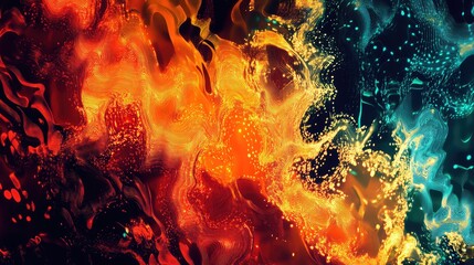 Poster - Abstract futuristic AI graphics featuring glowing circuits and dynamic patterns in vibrant colors and smooth textures