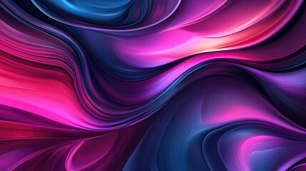Poster - Abstract wavy design with dynamic light trails and AI-inspired glowing textures in futuristic cool tones for creative copy space