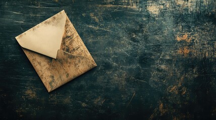 Poster - A blank card peeking out from an envelope, placed on a textured surface with clean lines and soft shadows