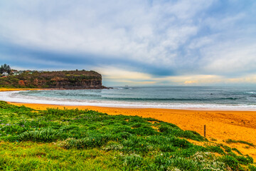 Wall Mural - Cloud covered day at Mona Vale Beach