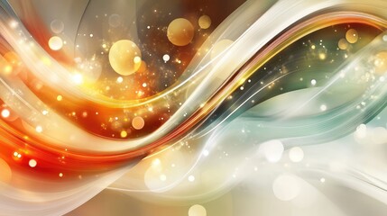Poster - Futuristic light waves and digital particles arranged in a swirling AI-inspired abstract composition with vibrant colors