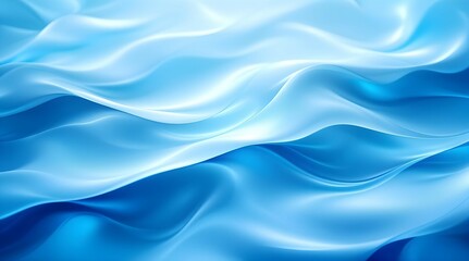 Aufkleber - Pastel light blue background with flowing waves and soft highlights. Elegant, minimalist design evokes serenity and freshness. Abstract image featuring soft, flowing waves of blue and white.