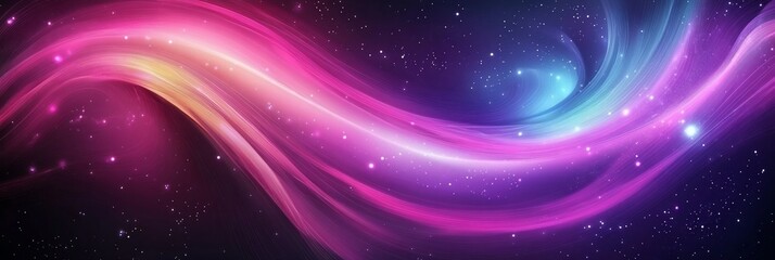 Wall Mural - abstract swirling cosmic nebula with pink, purple, and blue hues.