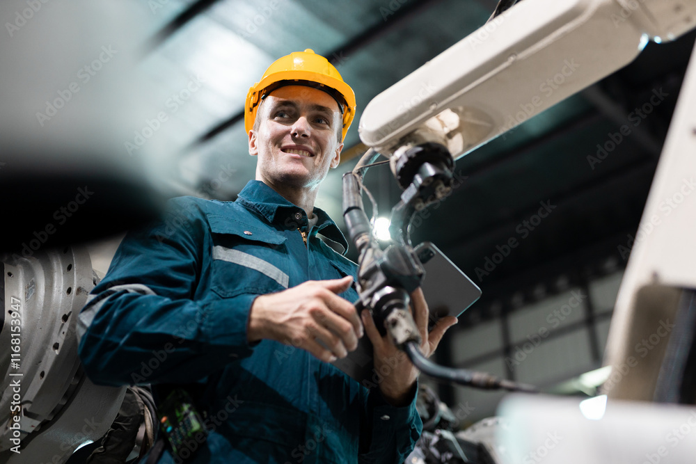 Robotic engineer automatic mechanic checking quality system of ...