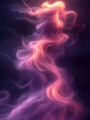 Wall Mural - Abstract swirling pink and purple smoke.