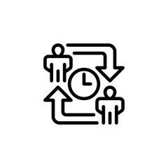 Poster - Work Shift Line Icon. linear style sign for mobile concept and web design. Outline vector icon.
