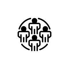 Poster - Dynamic Team Line Icon. linear style sign for mobile concept and web design. Outline vector icon.