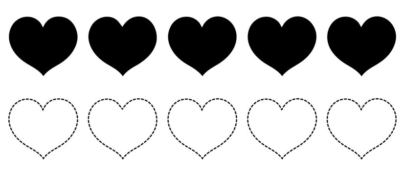 Different style of Hearts Shapes Icons.