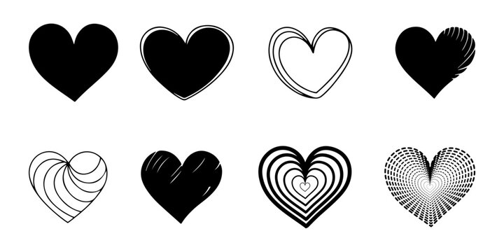 Different style of Hearts Shapes Icons.