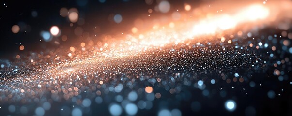 Aufkleber - Galaxy abstract background concept. Abstract image of shimmering particles creating a cosmic and ethereal background.